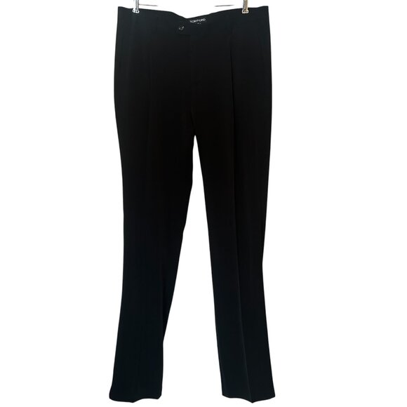 Tom Ford sateen-finish black pants, sz UK 16R - Picture 1 of 8